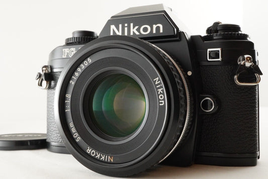 Nikon FG-20 Black + Ai NIKKOR 50mm F1.8 Pancake SLR Film Camera from Japan #8335