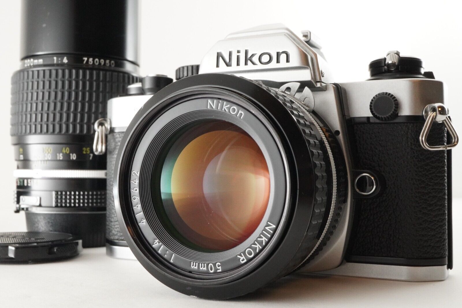 NIKON NEW FM2 Late Model + Ai NIKKOR 50mm F1.4 + Ai 200mm F4 from Japan  #8273