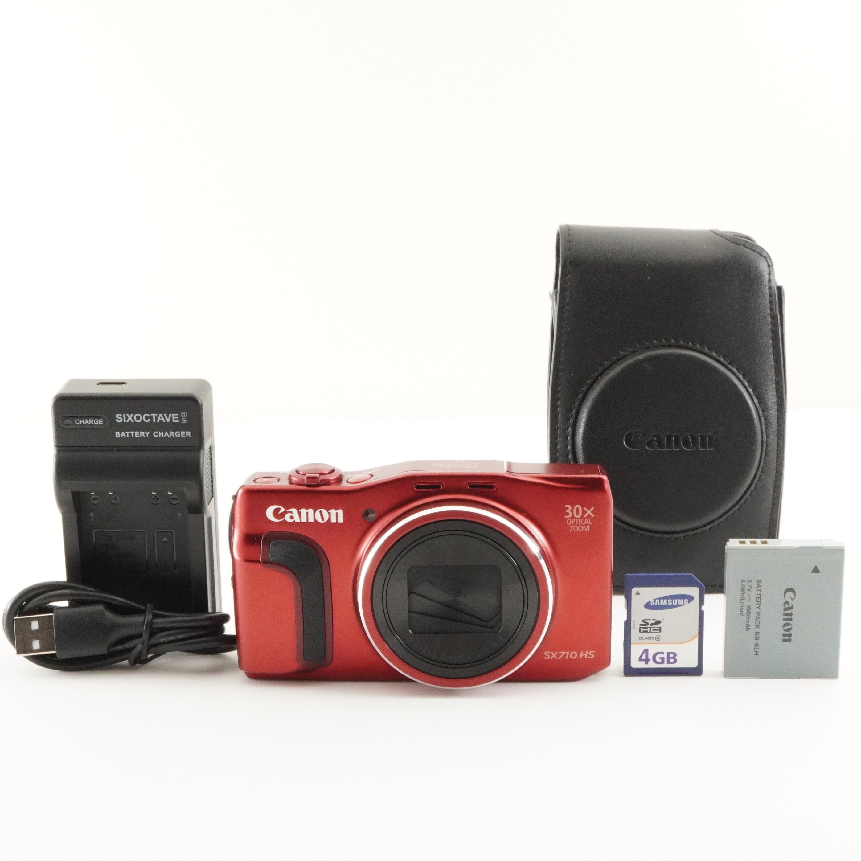 Canon PowerShot SX710 HS Red With Case + 4GB SDHC Card from