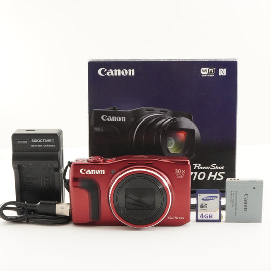 Canon PowerShot SX710 HS Red In Box With 4GB SDHC Card from Japan #7843
