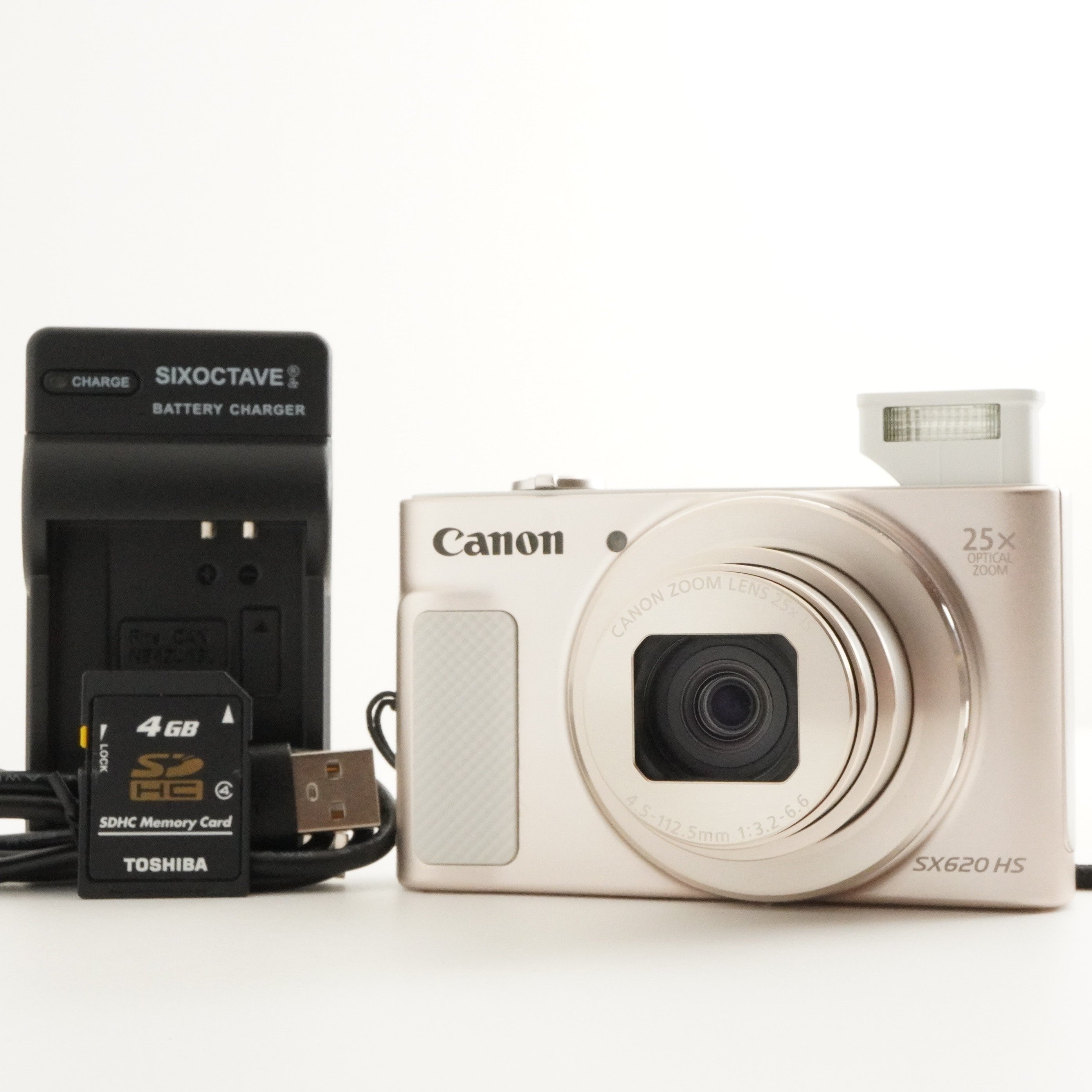 Canon PowerShot SX620 HS White + 4GB SDHC Card Digital Camera from