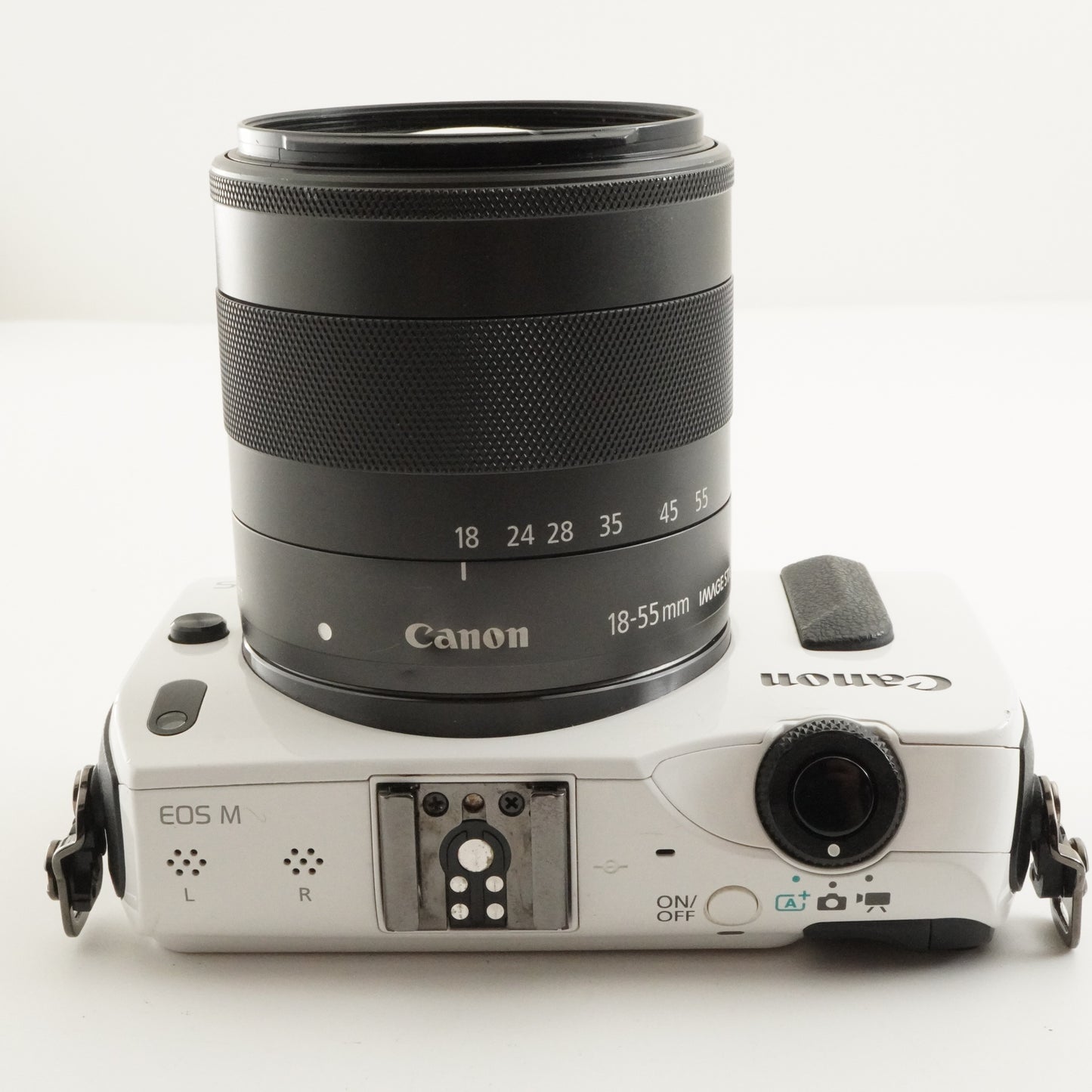 Canon EOS M White + EF-M 18-55mm IS STM + 4GB SDHC Card from Japan #10065