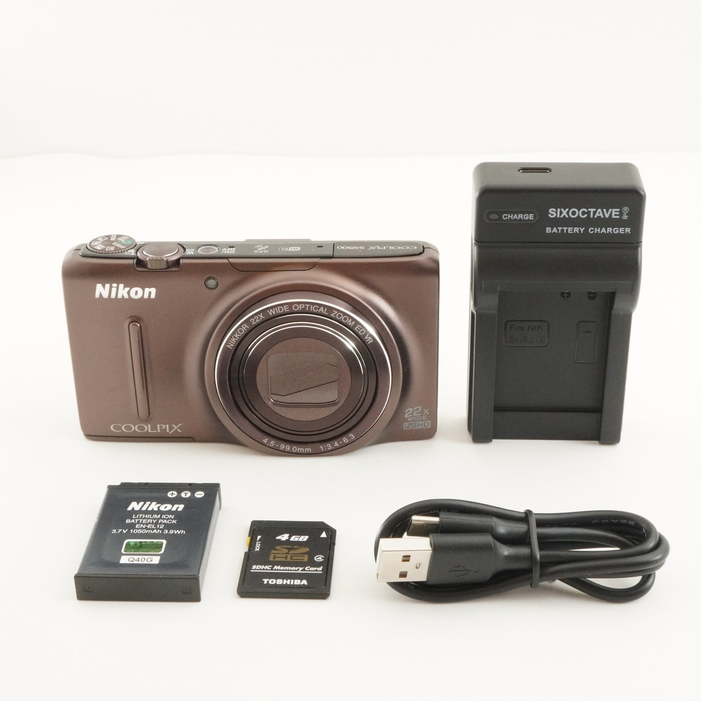 Nikon COOLPIX S9500 Brown With 4GB SDHC Card Digital Camera from Japan #10084