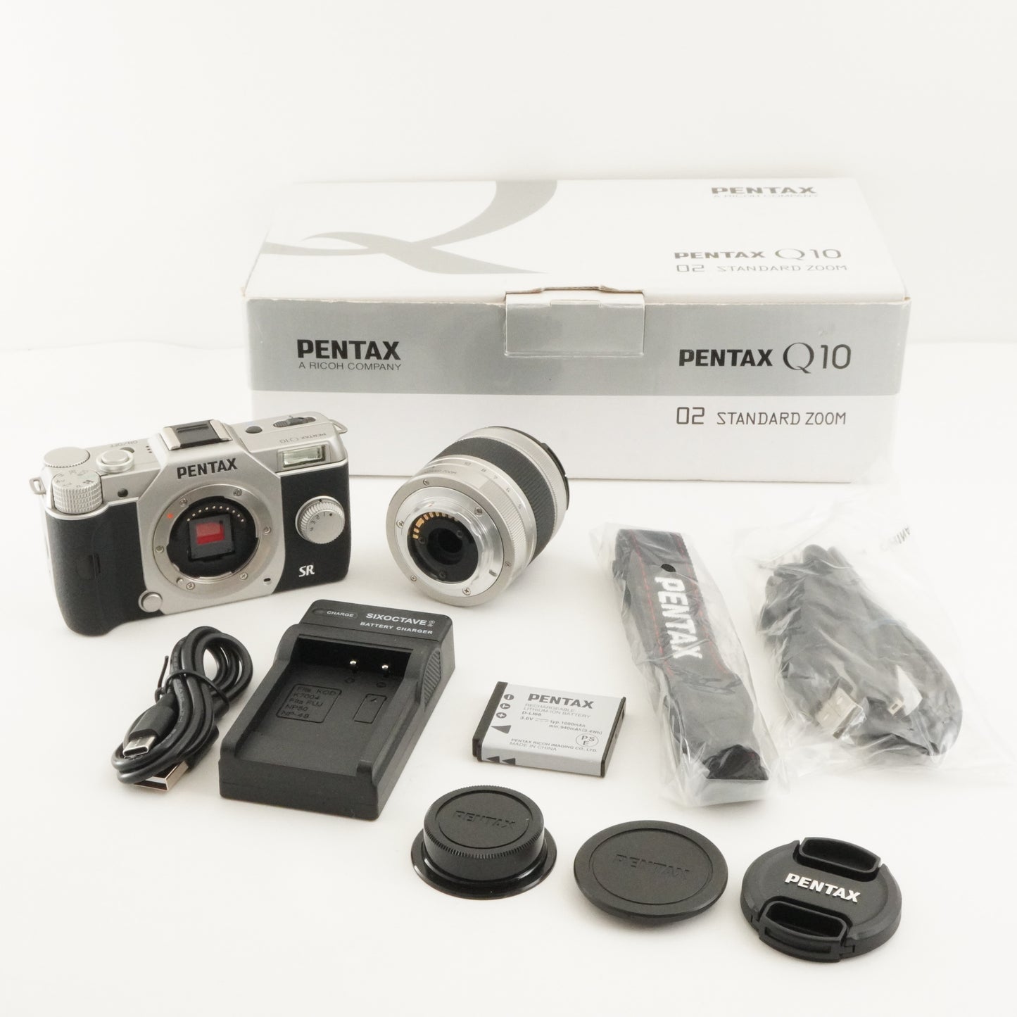 [Only 9 Shots] PENTAX Q10 Silver + 02 smc PENTAX 5-15mm In Box from Japan #10092
