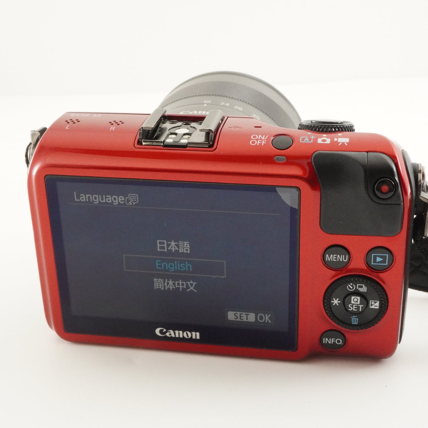 Canon EOS M Red + EF-M 18-55mm F3.5-5.6 IS STM Digital Camera from Japan #10131