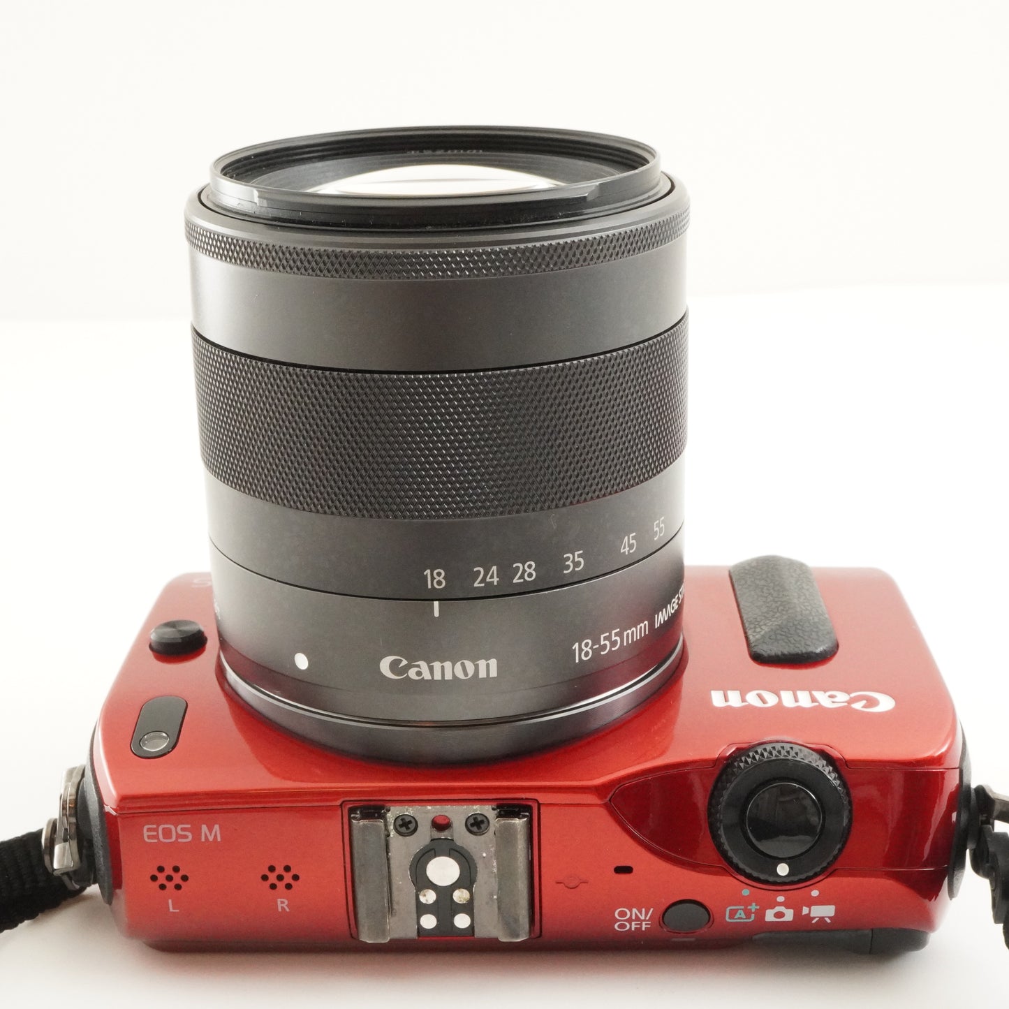 Canon EOS M Red + EF-M 18-55mm F3.5-5.6 IS STM Digital Camera from Japan #10131