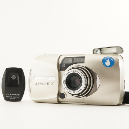 OLYMPUS mju III 120 [mju:] + RC-200 Point & Shoot Film Camera from Japan #10247