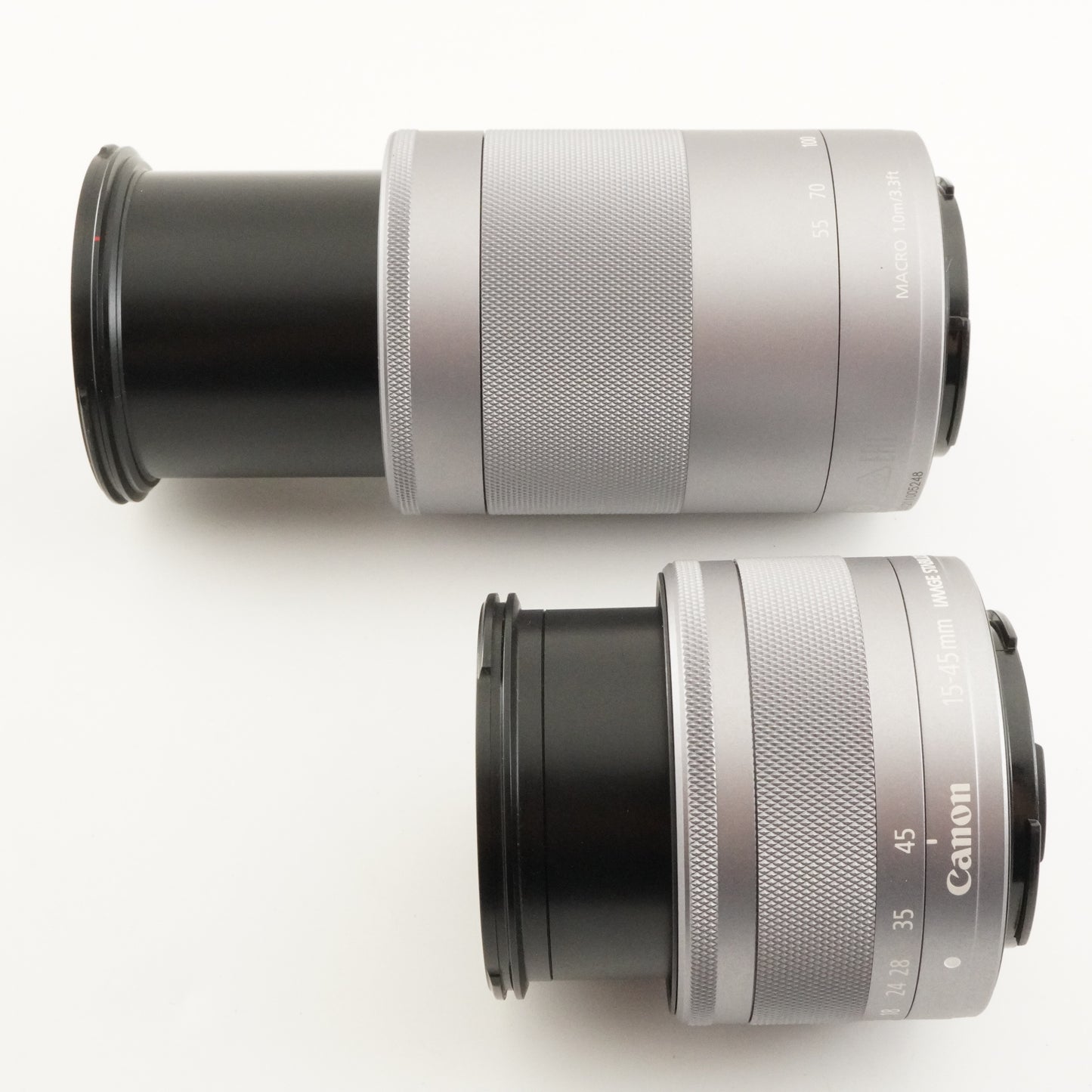 Canon EOS M100 White + EF-M 15-45mm + 55-200mm IS STM In Box from Japan #10256