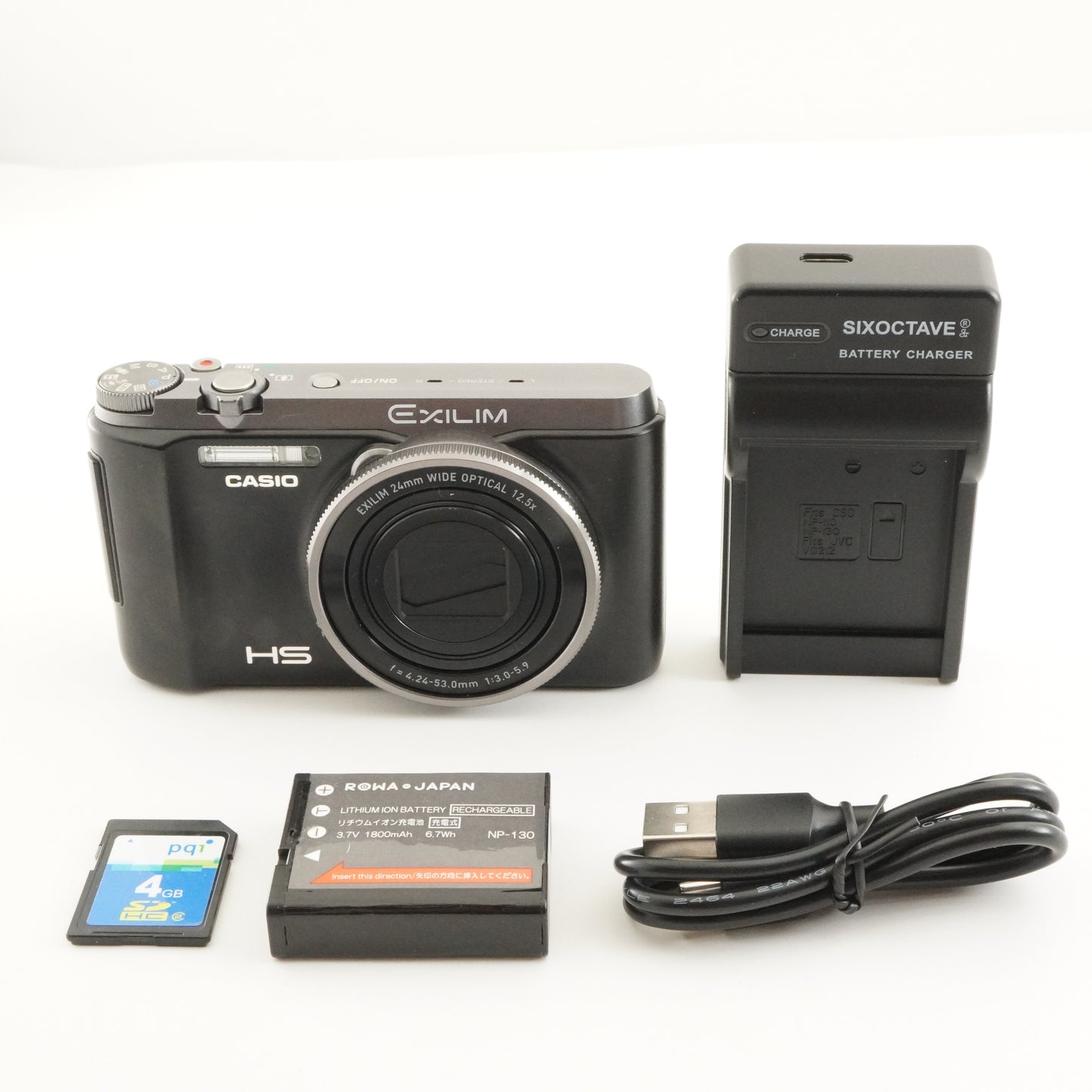 CASIO EXILIM EX-ZR1100 Black + 4GB SDHC Card Digital Camera from Japan #10290