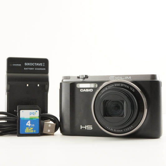 CASIO EXILIM EX-ZR1100 Black + 4GB SDHC Card Digital Camera from Japan #10290