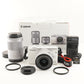 Canon EOS M100 White + EF-M 15-45 + 55-200 In Box + 4GB SDCard from Japan #10438