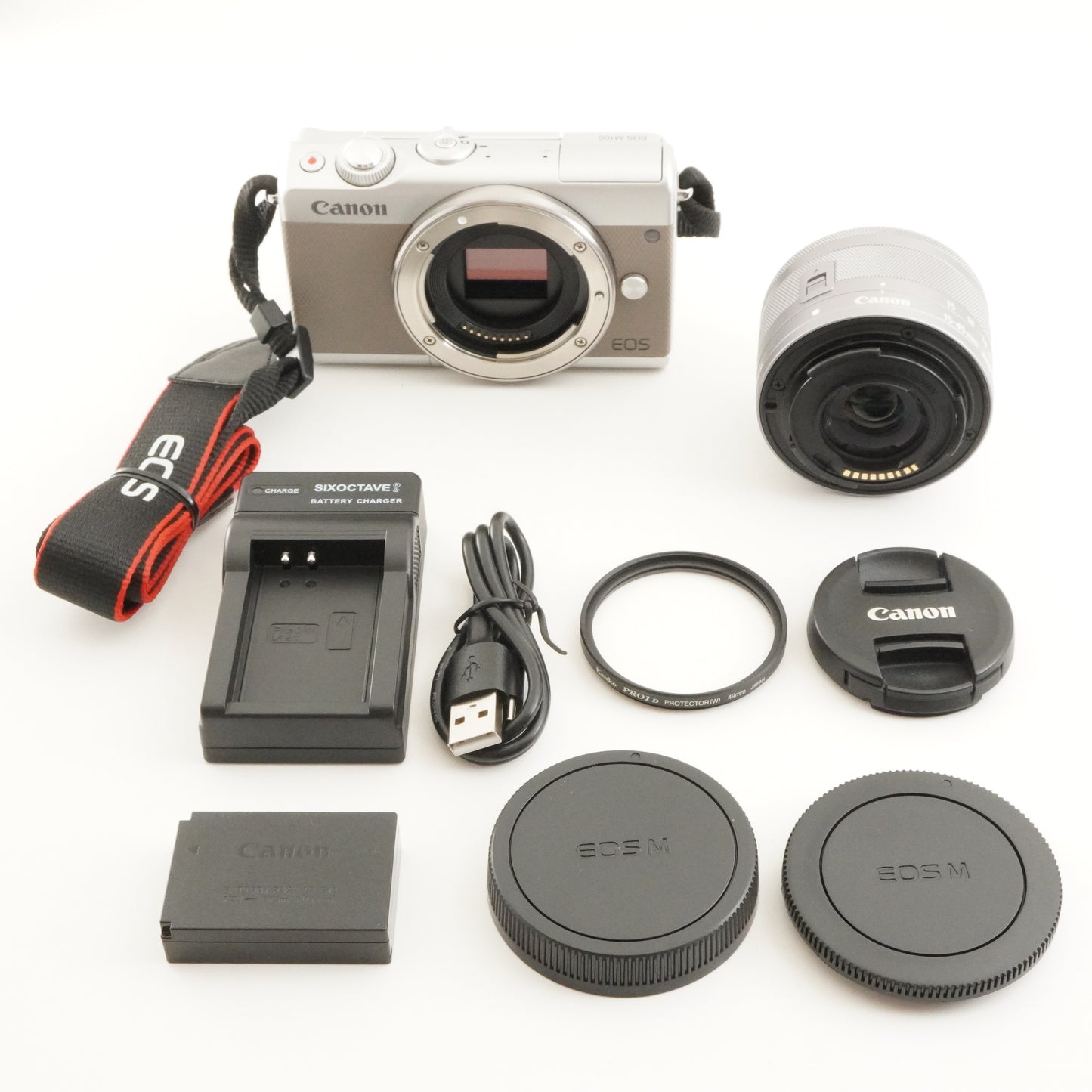 Canon EOS M100 Silver + EF-M 15-45mm IS STM + 4GB SDHC Card from Japan #10722