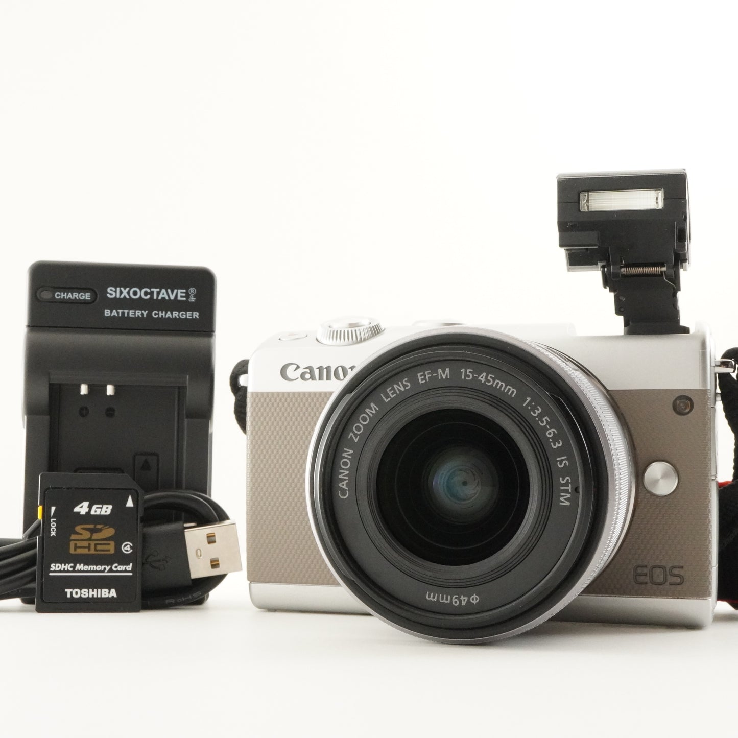 Canon EOS M100 Silver + EF-M 15-45mm IS STM + 4GB SDHC Card from Japan #10722