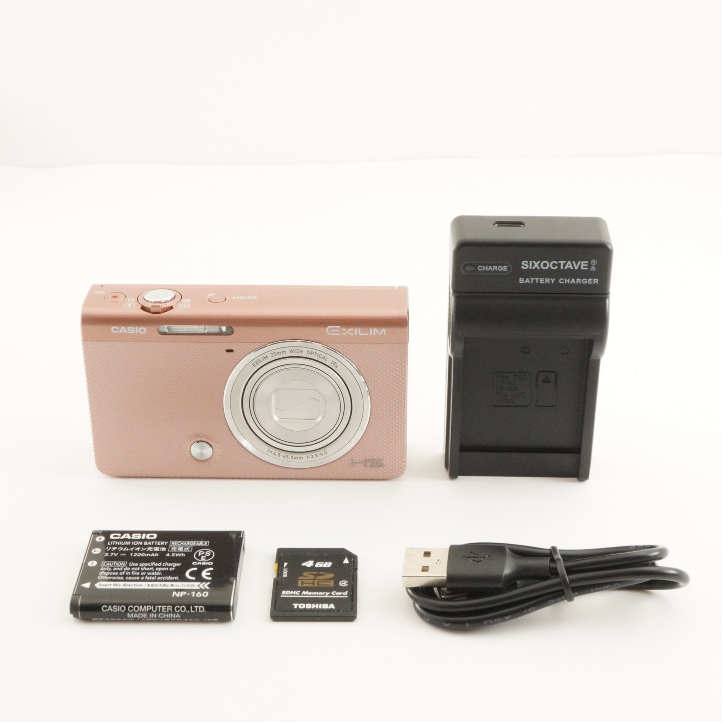 CASIO EXILIM EX-ZR50 Pink + 4GB SDHC Card Digital Camera from Japan #10775