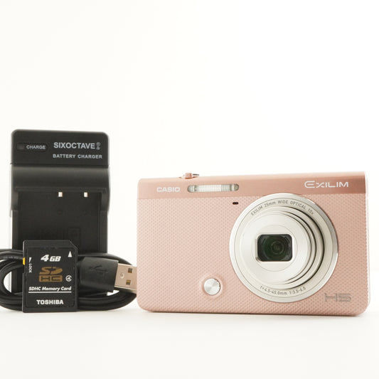 CASIO EXILIM EX-ZR50 Pink + 4GB SDHC Card Digital Camera from Japan #10775