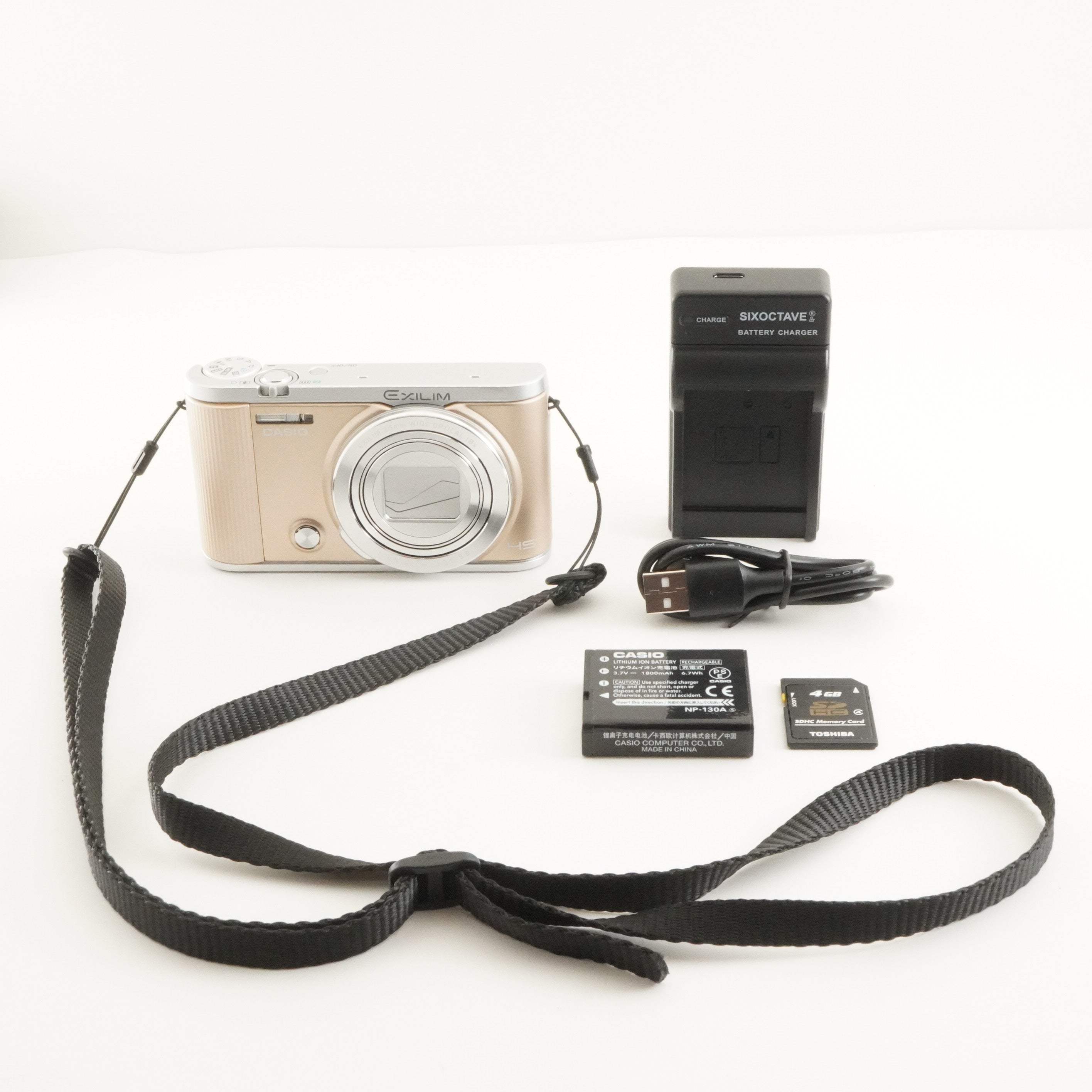 CASIO EXILIM EX-ZR1800 Gold + 4GB SDHC Card Digital Camera from
