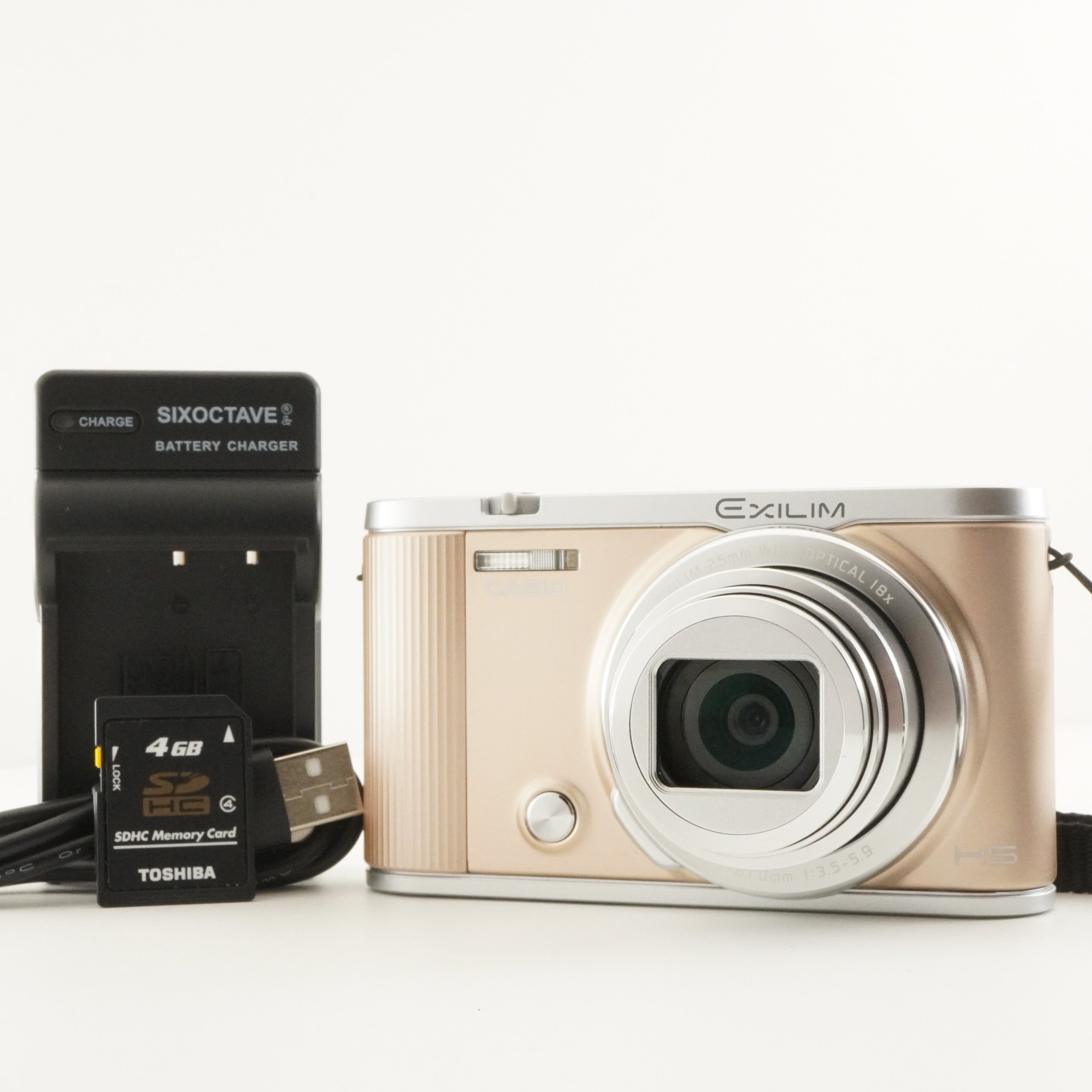 CASIO EXILIM EX-ZR1800 Gold + 4GB SDHC Card Digital Camera from