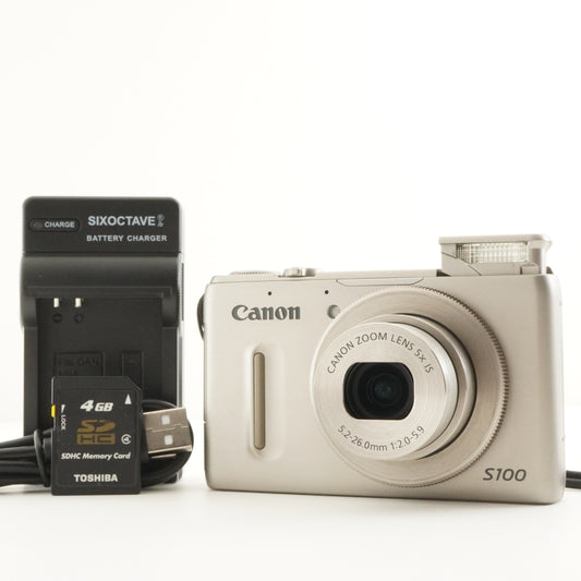 Canon PowerShot S100 Silver + 4GB SDHC Card Digital Camera from Japan #10780