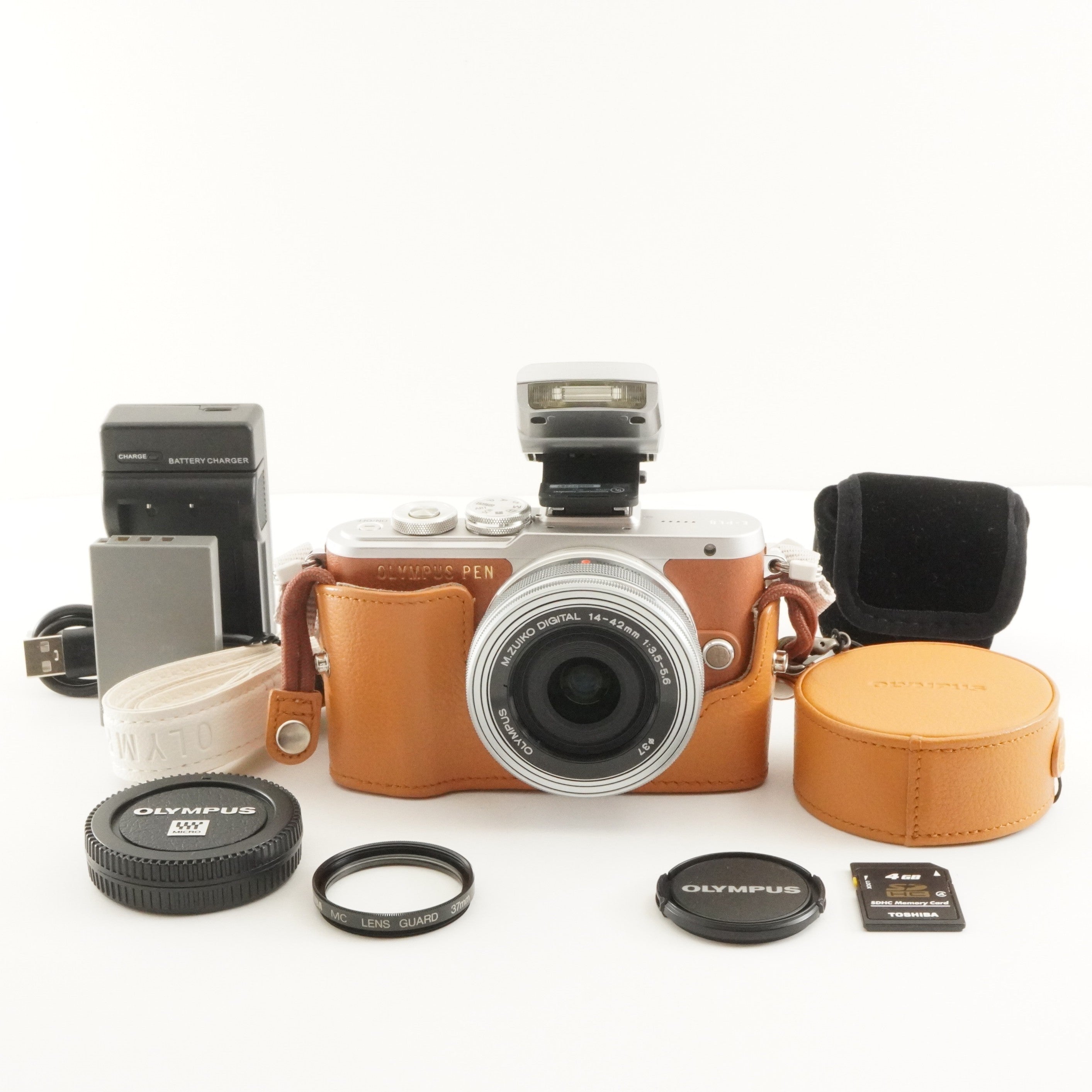 398 Shots] OLYMPUS PEN E-PL8 Brown +14-42mm +Case +4GB SDCard from