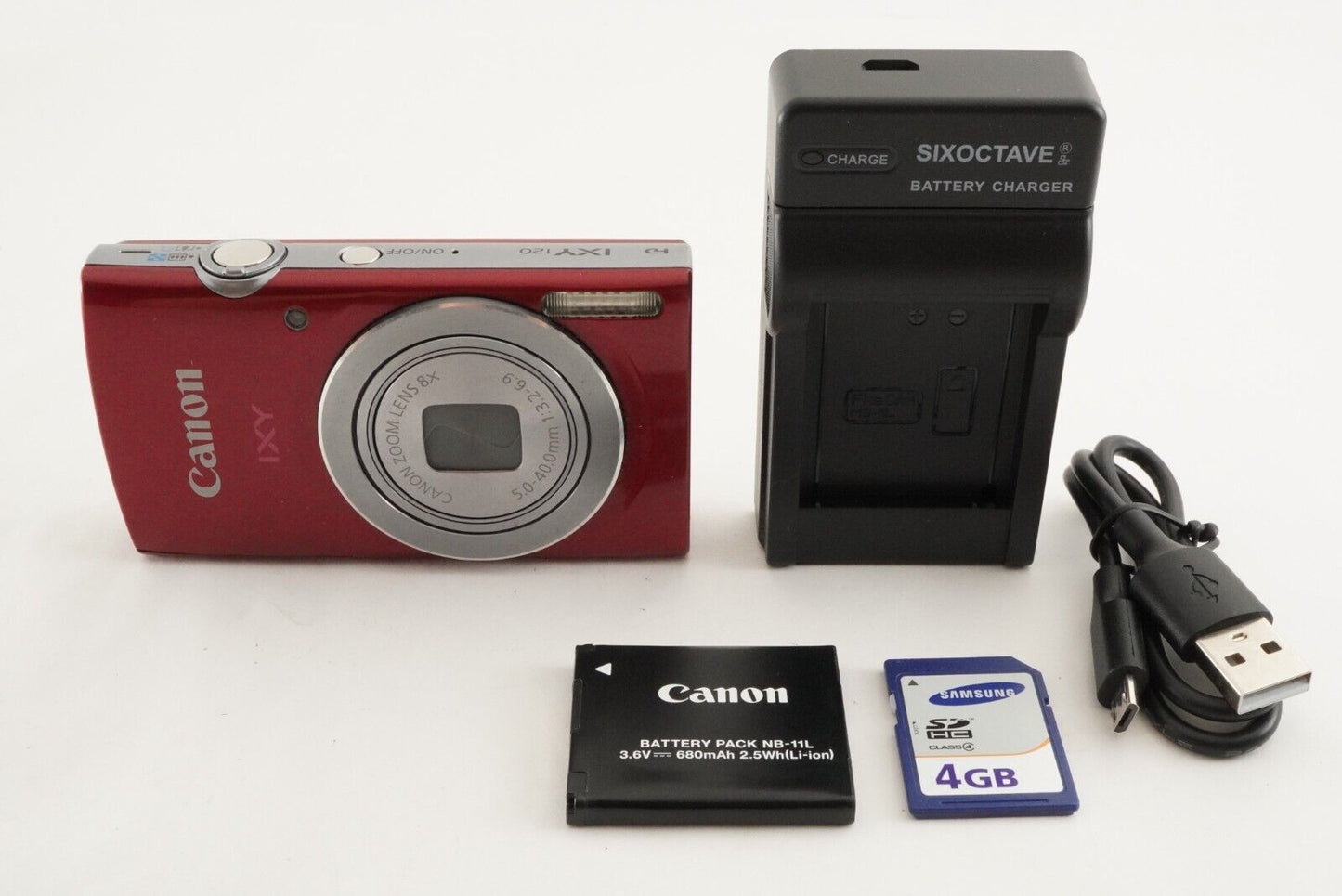 Canon IXY 120 Red With 4GB SDHC Card Digital Camera from Japan #9518