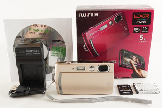 FUJIFILM FINEPIX Z1000 EXR Gold In Box With 4GB SDHC Card from Japan #0864