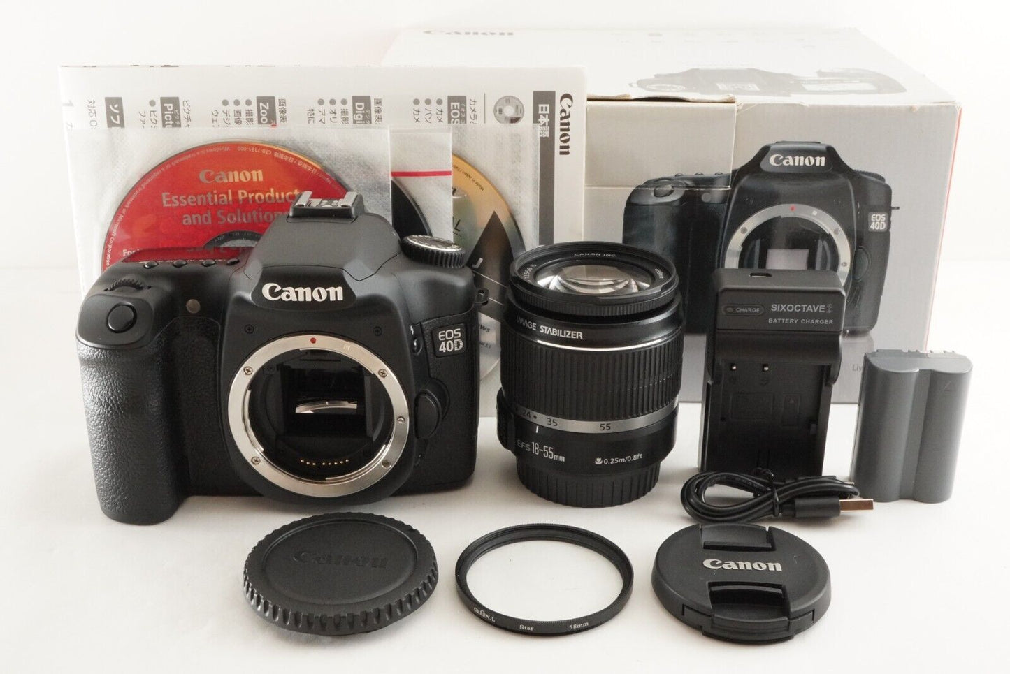 [S/C 762] Canon EOS 40D + EF-S 18-55mm F3.5-5.6 IS In Box from Japan #1342