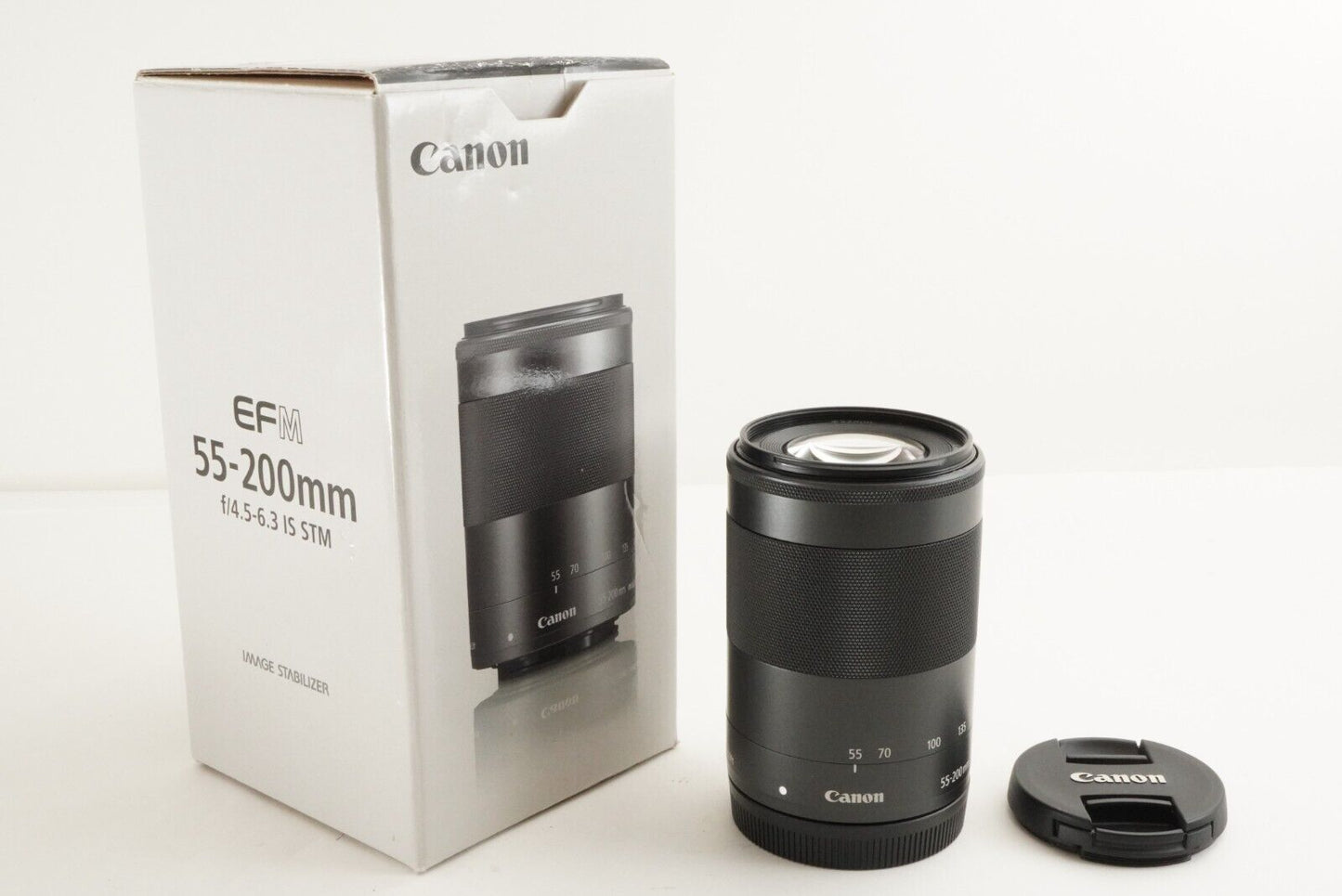 Canon EF-M 55-200mm F4.5-6.3 IS STM Black In Box AF ZOOM Lens from Japan #1632