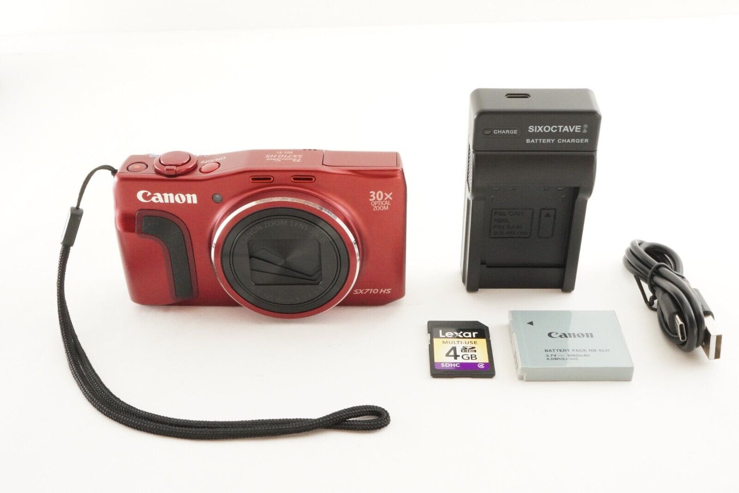 Canon PowerShot SX710 HS Red With 4GB SDHC Card Digital Camera from Japan #1458