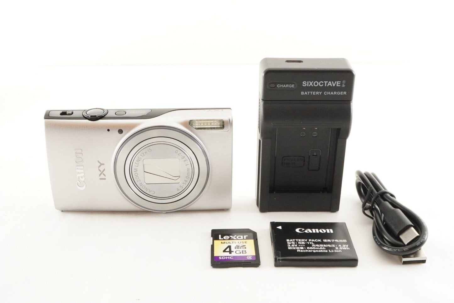 Canon IXY 640 Silver With 4GB SDHC Card Compact Digital Camera from Japan #0842