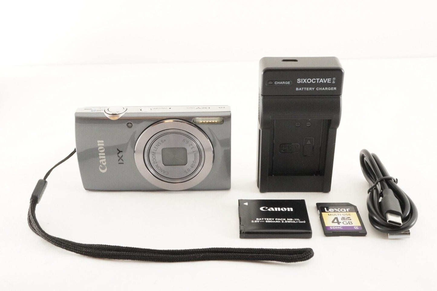 Canon IXY 150 Silver With 4GB SDHC Card Compact Digital Camera from Japan #0867