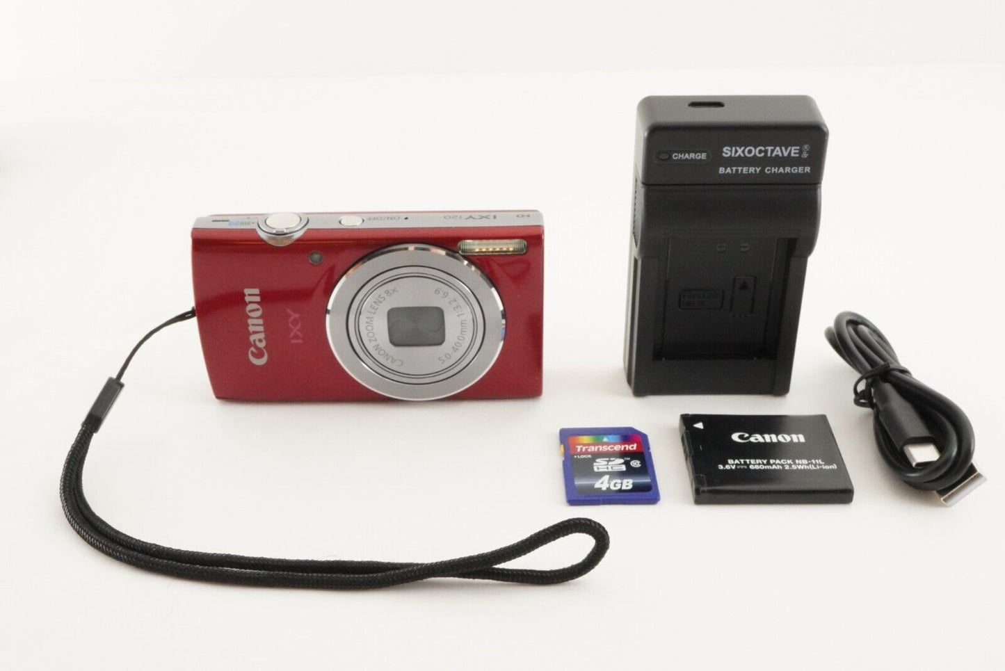 Canon IXY 120 Red With 4GB SDHC Card Compact Digital Camera from Japan #1646