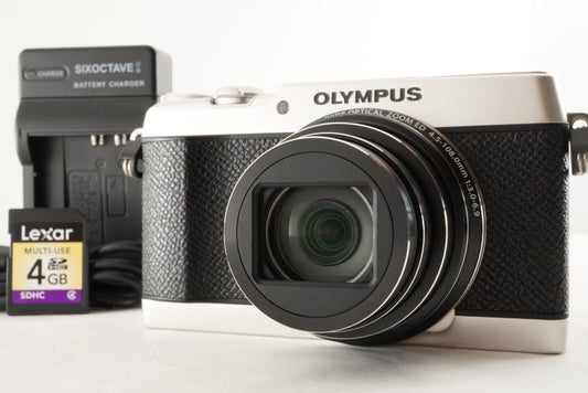 OLYMPUS STYLUS SH-2 Silver With 4GB SDHC Card Digital Camera from Japan #0662