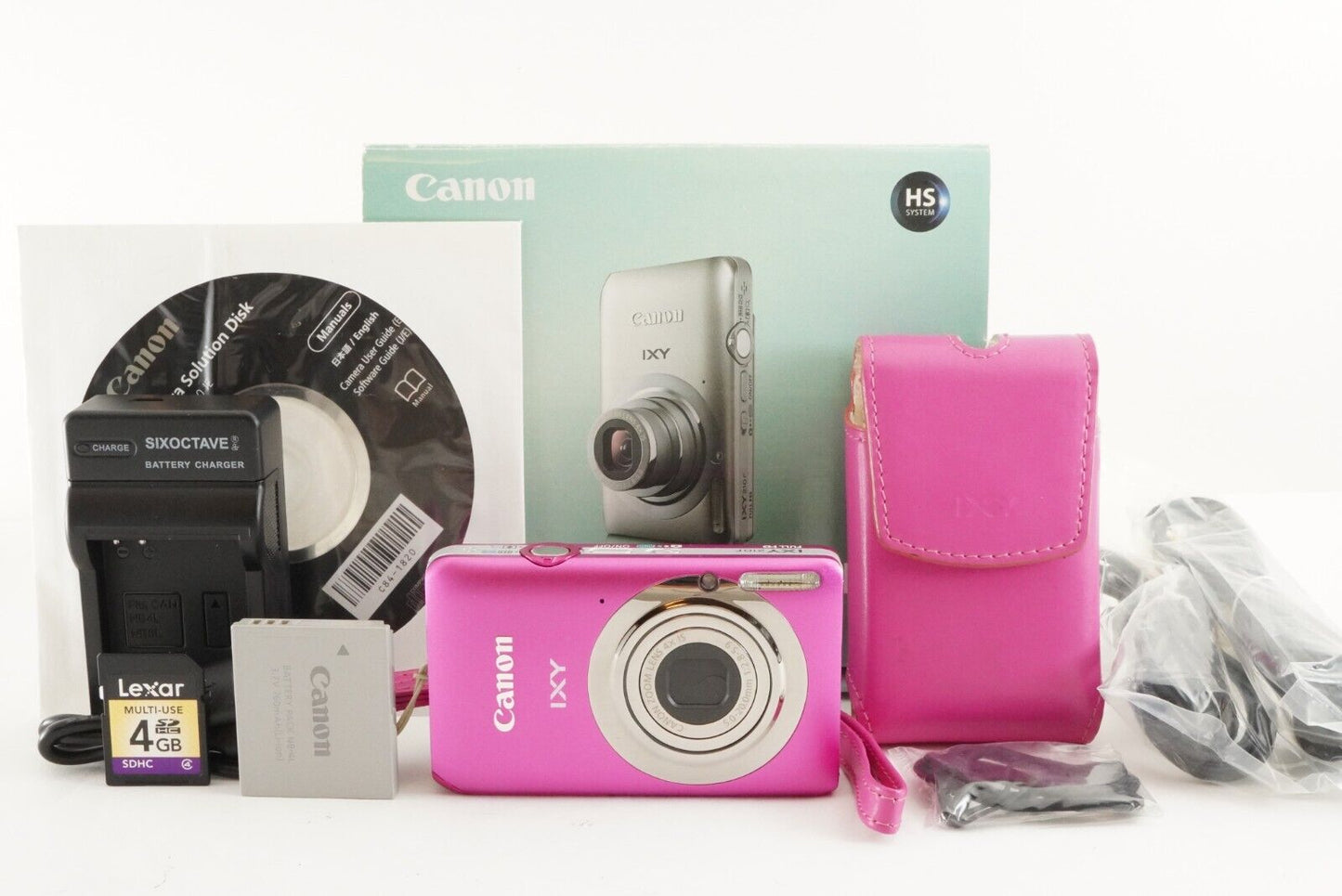 Canon IXY 210F Pink In Box With 4GB SDHC Card Digital Camera from Japan #1457