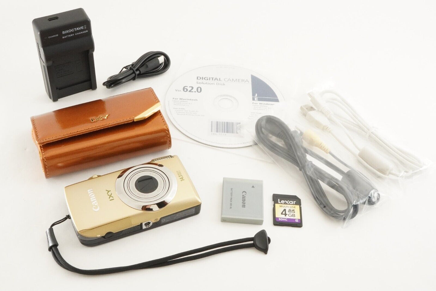 Canon IXY 10S Gold In Box With 4GB SDHC Card Digital Camera from Japan #1528