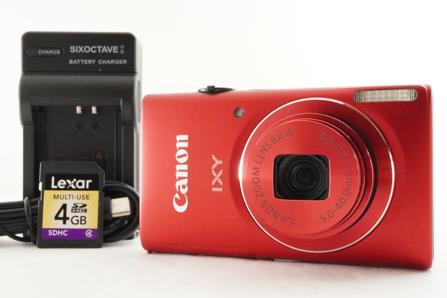 Canon IXY 110F Red With 4GB SDHC Card Compact Digital Camera from Japan #1467