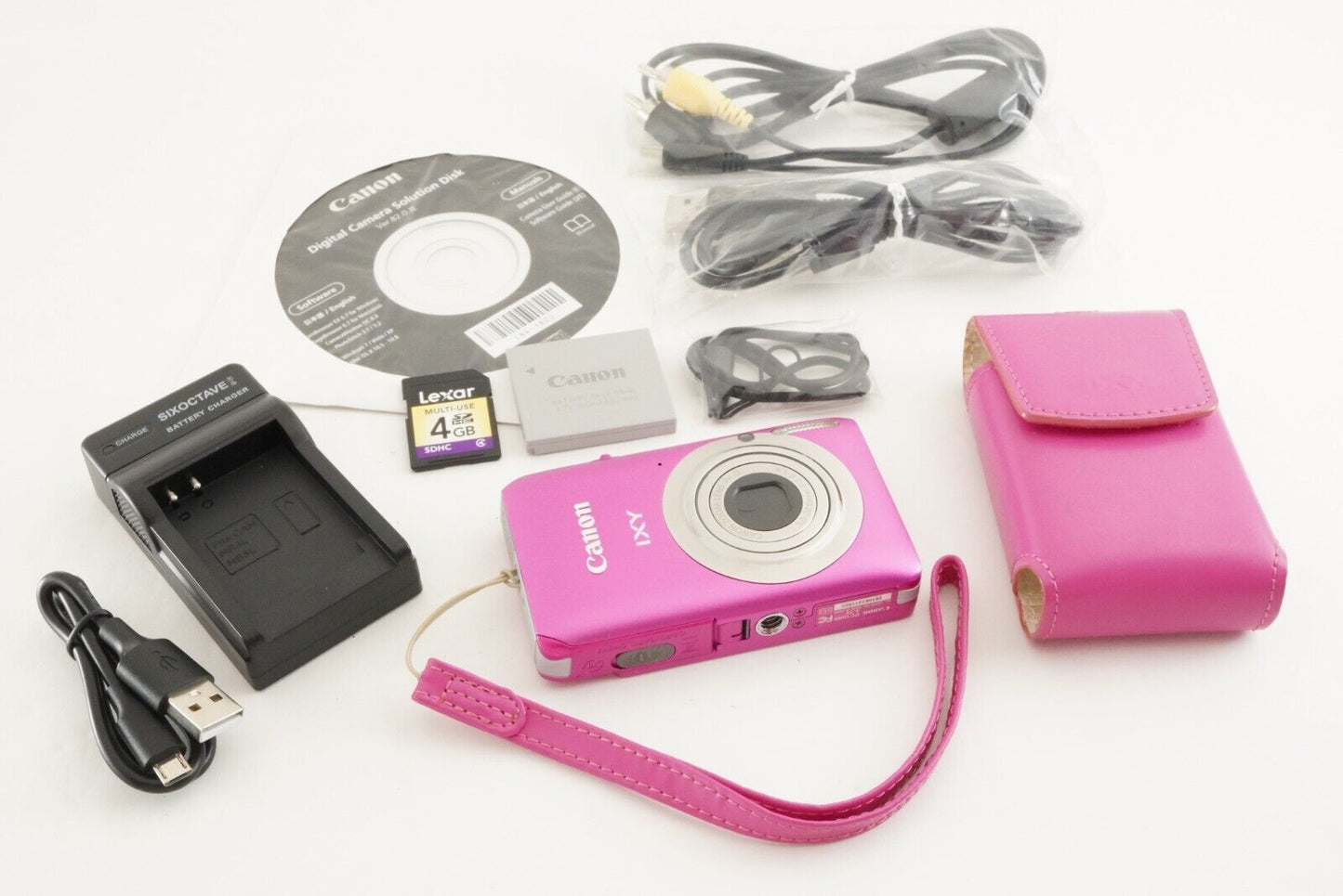 Canon IXY 210F Pink In Box With 4GB SDHC Card Digital Camera from Japan #1457