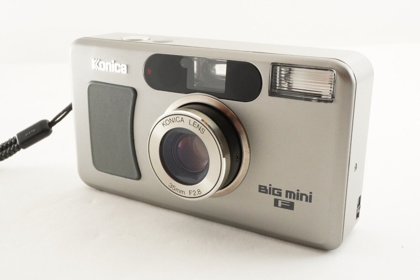 Konica BIG mini F Silver With Case Point & Shoot Film Camera from Japan #1544