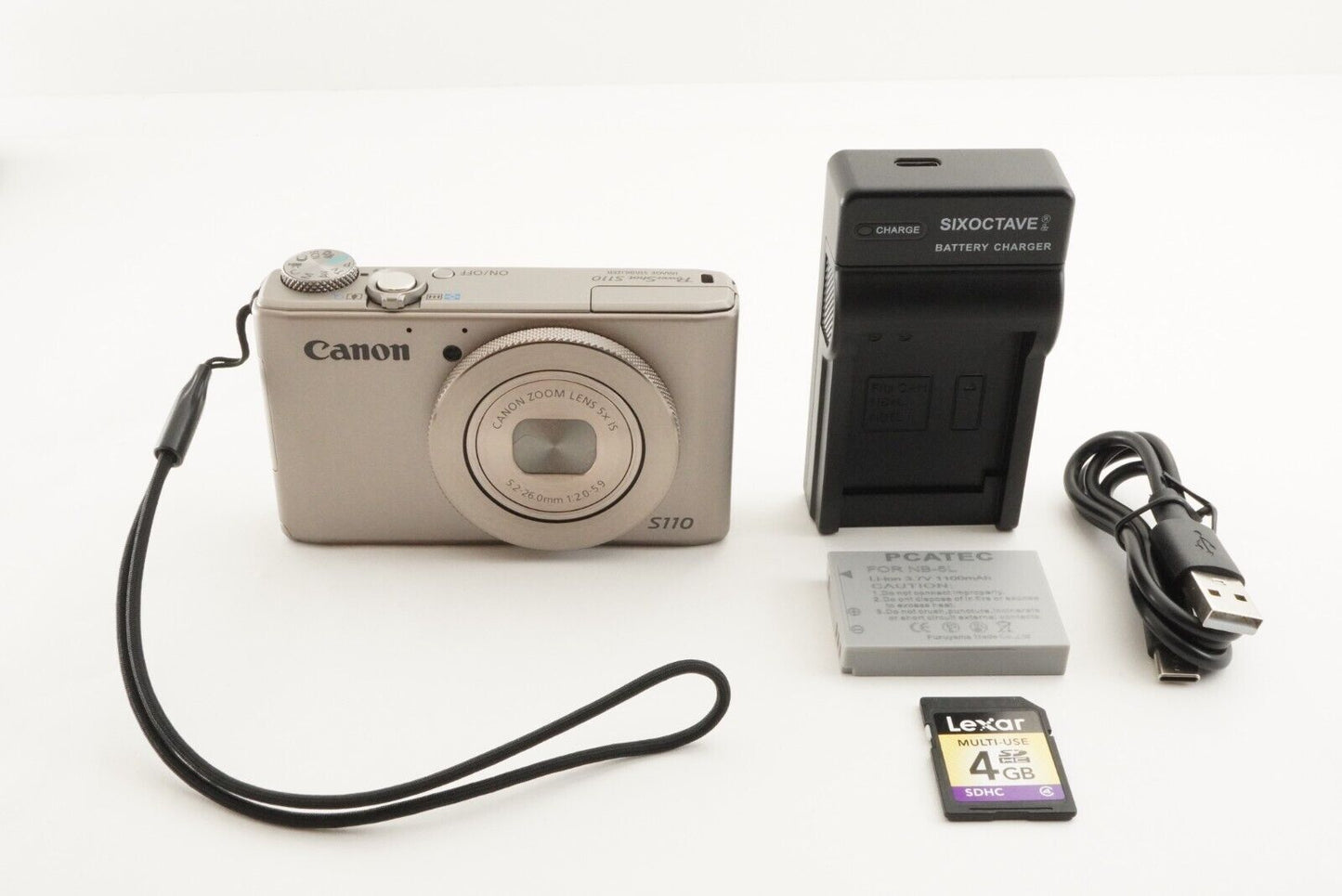 Canon PowerShot S110 Silver With 4GB SDHC Card Digital Camera from Japan #1622