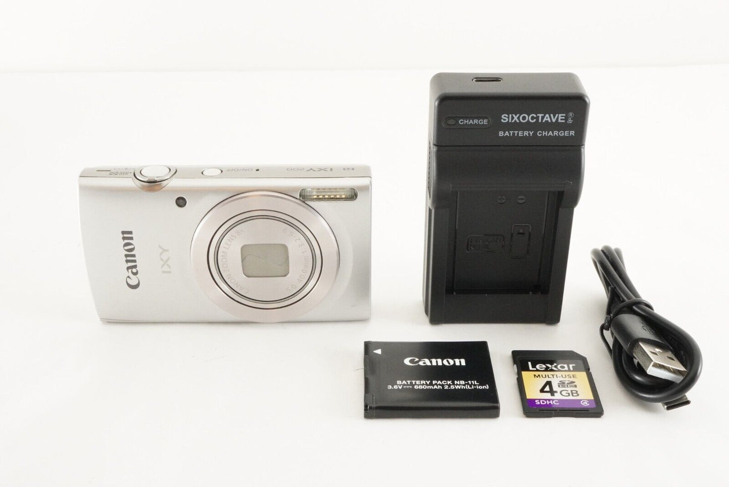 Canon IXY 200 Silver With 4GB SDHC Card Compact Digital Camera from Japan #0840