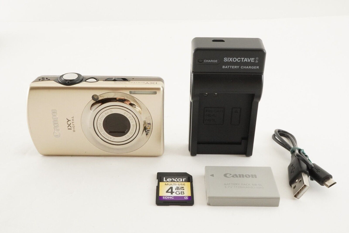 Canon IXY DIGITAL 920 IS Gold With 4GB SDHC Card Digital Camera from Japan #1490