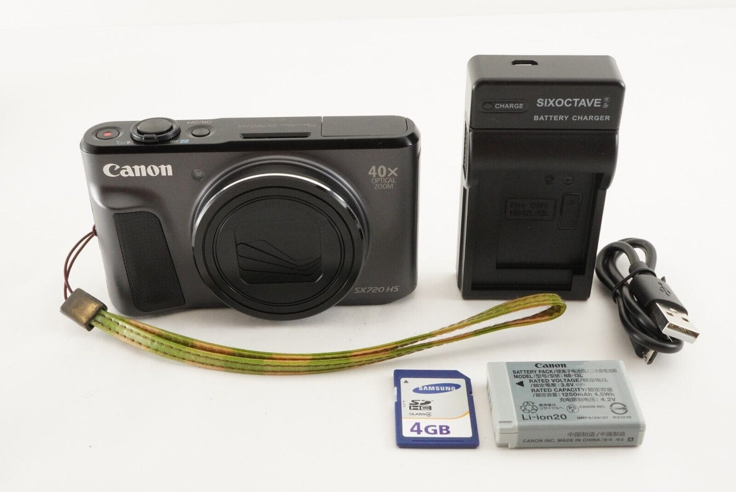 Canon Powershot SX720 HS Black With4GB SDHC Card Digital Camera from Japan #9771