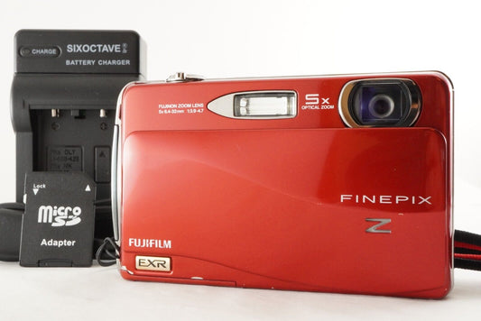 FUJIFILM FINEPIX Z700 EXR Red With 2GB SD Card Digital Camera from Japan #0876