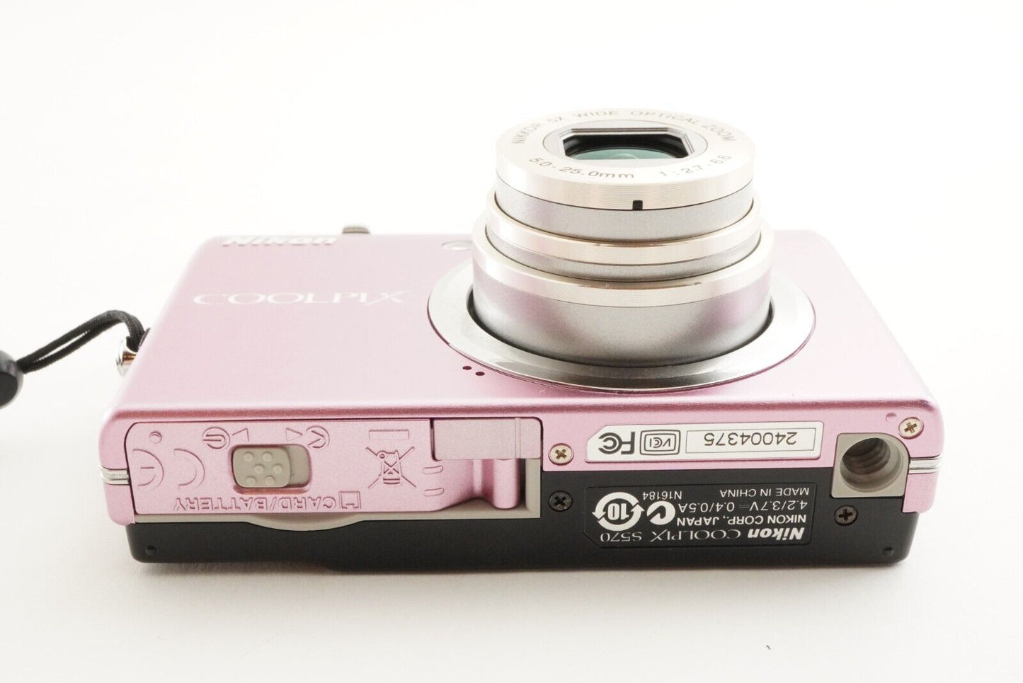 Nikon COOLPIX S570 Pink With 4GB SDHC Card Compact Digital Camer from Japan#1626