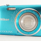 Nikon COOLPIX S3500 Blue In Box & 4GB SDHC Card Digital Camera from Japan #9208