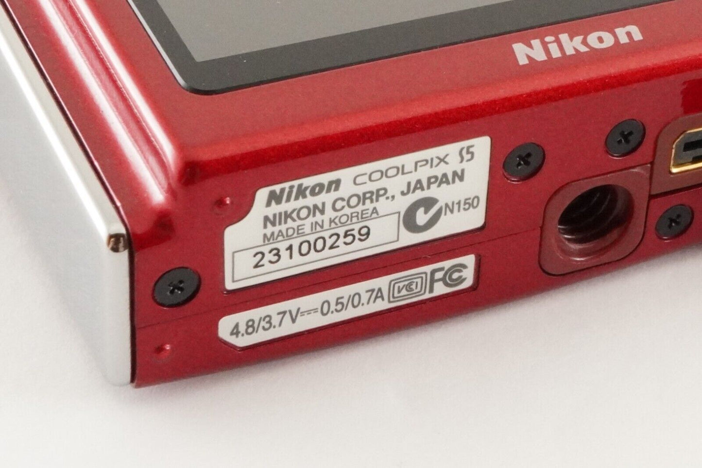 Nikon COOLPIX S5 Red With 2GB SD Card Point & Shoot Film Camera from Japan #8023