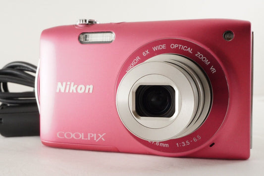 NIkon COOLPIX S3300 Pink With 4GB SDHC Card Digital Camera from Japan #9718