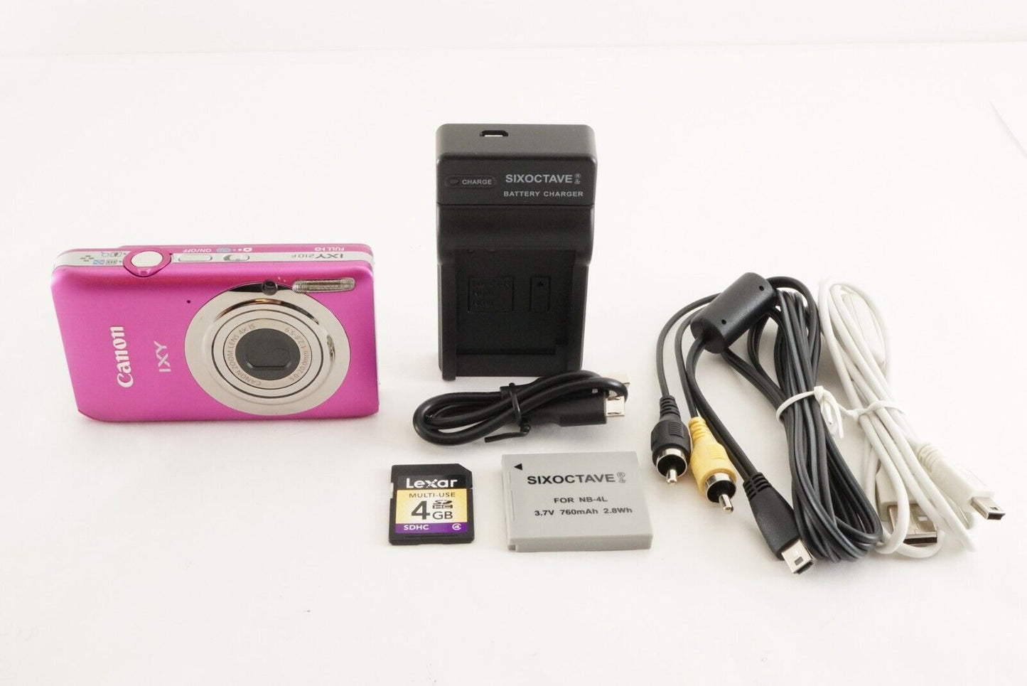 Canon IXY 210F Pink With 4GB SDHC Card Compact Digital Camera from Japan #0832