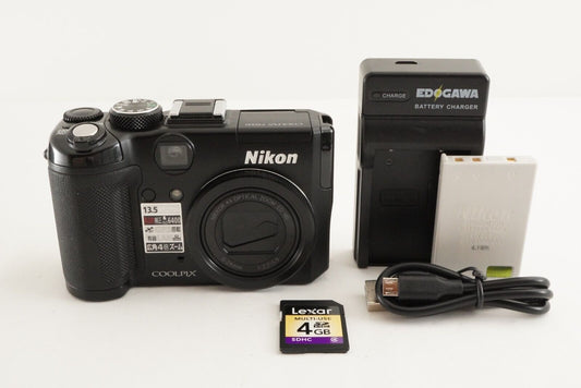 Nikon COOLPIX P6000 Black With 4GB SDHC Card Digital Camera from Japan #0307