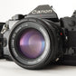 Canon AE-1 PROGRAM Black + New FD 50mm F1.4 + New FD 28mm F2.8 from Japan #9989