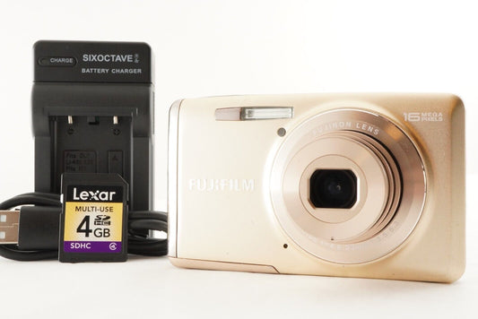 FUJIFILM FINEPIX JX700 Gold With 4GB SDHC Card Digital Camera from Japan #1414